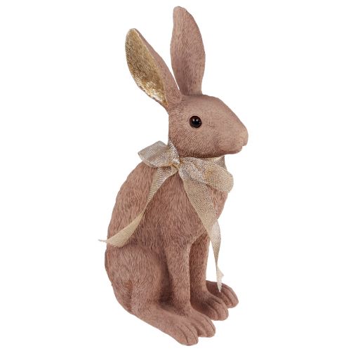 Floristik24 Påskhare dekoration kanin med rosett brun dekoration påsk 35cm