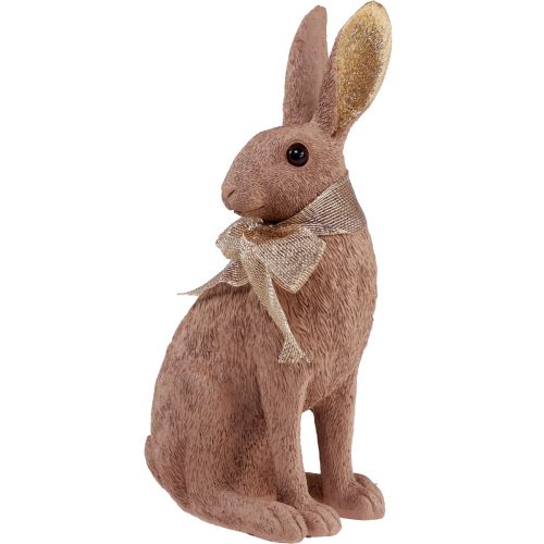 Påskhare dekoration kanin med rosett brun påsk dekoration 25cm