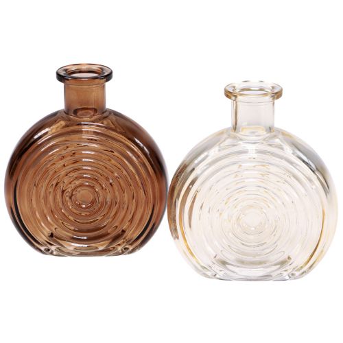 Glasvaser retro minivaser glas brun beige H13,5cm 2st