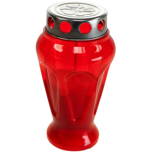 Gravljus röda droppar sorgeljus Ø9cm H17cm 4 st
