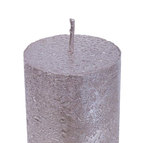 Artikel Koniska ljus stora platinamönster glitter Ø50×H300mm 4 st