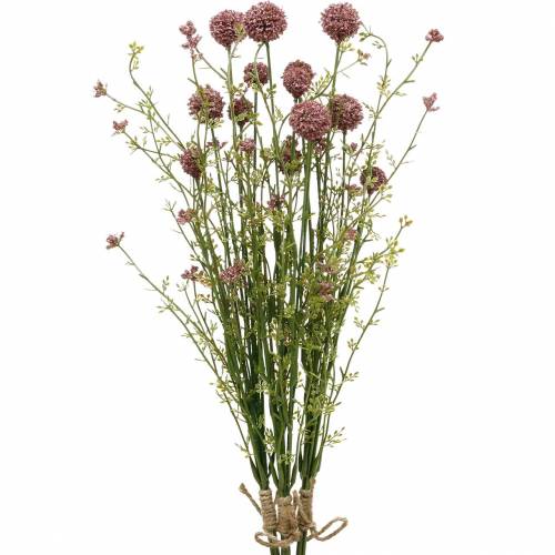 Floristik24 Artificiell Craspedia Violett Trumstick Konstgjorda blommor 3st