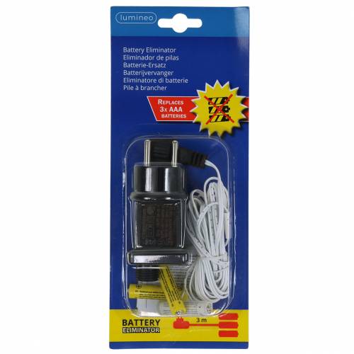 Floristik24 Batteriadapter vit 3m 4,5V 3 x AAA