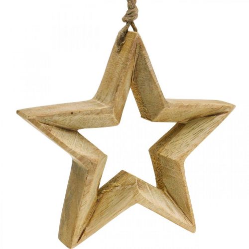 Floristik24 Adventsdekorationsstjärna av trä Juldekorationsstjärna H14,5cm