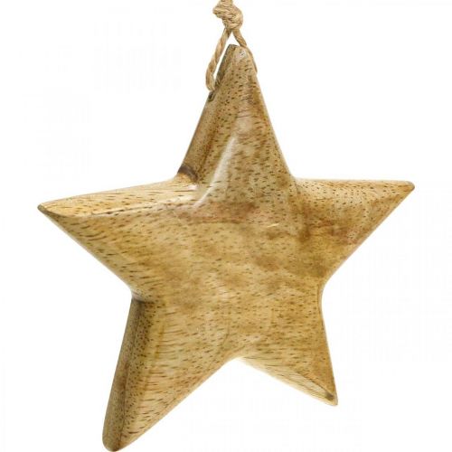 Artikel Adventsdekoration, stjärna av trä, juldekoration stjärna H9cm 3 st
