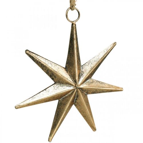Floristik24 Juldekoration stjärnhänge gyllene antik look B19,5cm