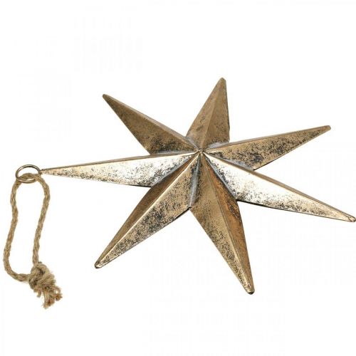 Floristik24 Juldekoration guldstjärna hänge antik look 30,5cm