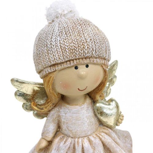 Floristik24 Adventsdekoration Julängel, ängelhjärtafigur H16,5cm 2st