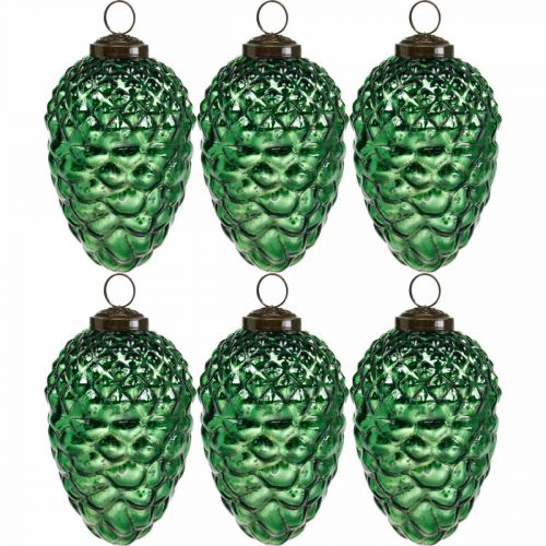 Floristik24 Adventdekoration, dekorativa kottar, höstfrukter äkta glas, antikt utseende Ø7cm H11,5cm 6st