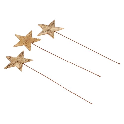 Artikel Dekorstjärnor för att sticka trädbark dekorationsstjärnor Advent 22cm 24 st