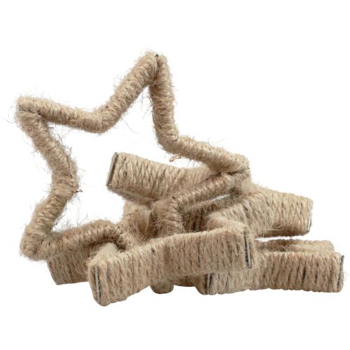 Floristik24 Adventsdekoration Juldekoration stjärna dekorativ stjärna jute 13,5cm 6st
