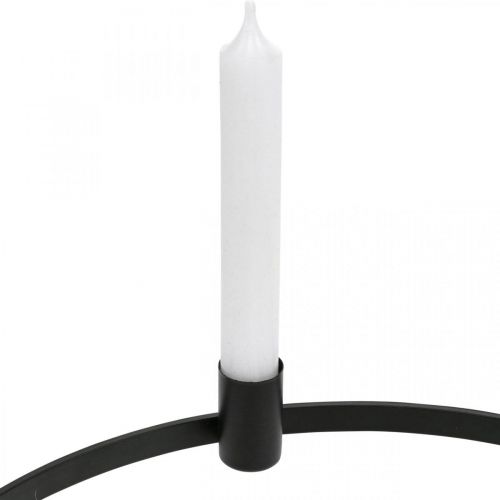 Artikel Ljusring stång ljus ljusstake metall svart Ø35cm