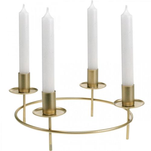 Artikel Ljusring stång ljus ljusstake guld Ø28cm H11cm 2st