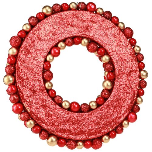 Floristik24 Adventskrans rödguld bollkrans jul Ø33cm