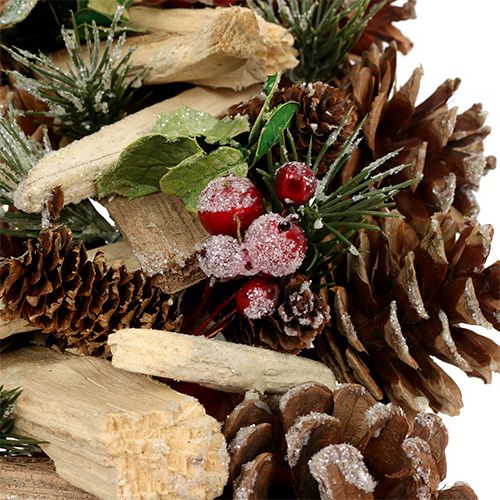 Floristik24 Adventkrans med kottar och grenar Ø34cm