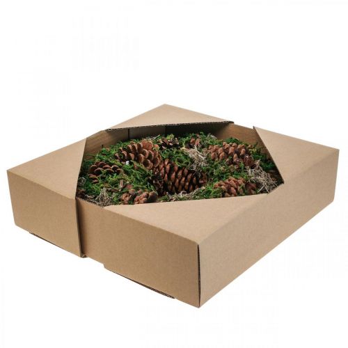 Floristik24 Adventskrans dörrkrans dekorativ krans med kottar mossa Ø30cm