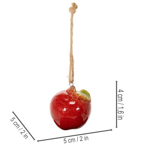 Höstdekoration äpple keramik för upphängning 5 cm 4 st | Floristik24.se