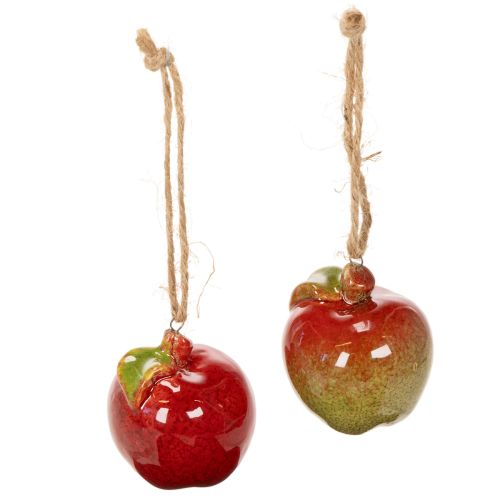 Höstdekoration äpple keramik för upphängning 5 cm 4 st | Floristik24.se