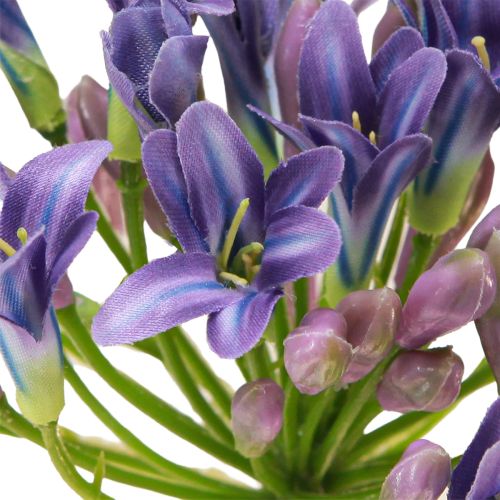 Artikel Agapanthus afrikansk lilja Konstgjorda blommor Lila L75cm 2st