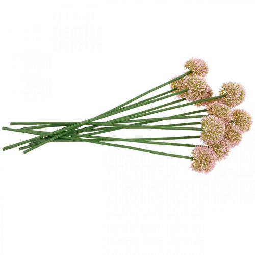 Floristik24 Konstgjord blomma allium rosa 38cm konstgjord prydnadslök silkesblomma i gäng 12st