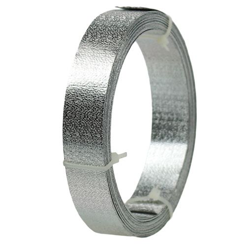 Floristik24 Aluminiumband platt tråd silver matt 20mm 5m