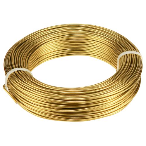 Floristik24 Aluminiumtråd 2mm hantverkstråd dekorativ tråd guld 60m 500g