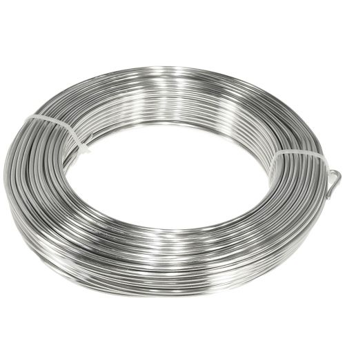 Floristik24 Aluminiumtråd dekorativ tråd hantverkstråd silver Ø3mm 1kg