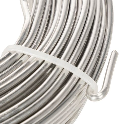 Aluminiumtråd, silver, 3 mm, hobbytråd för kreativa projekt, 1 kg | Floristik24.se