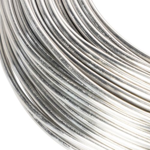 Aluminiumtråd, silver, 3 mm, hobbytråd för kreativa projekt, 1 kg | Floristik24.se