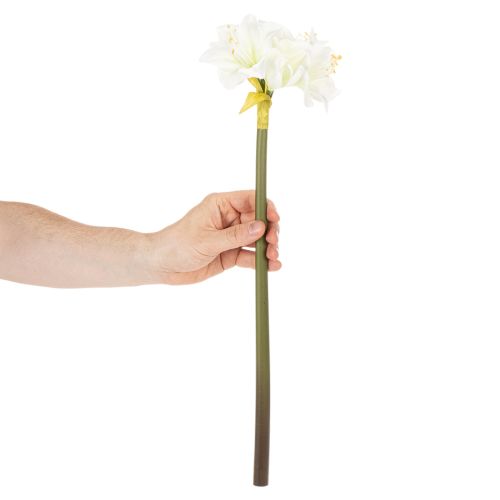 Konstgjord amaryllisblomma, vit, med stjälk, advent och jul, 50 cm | Floristik24.se
