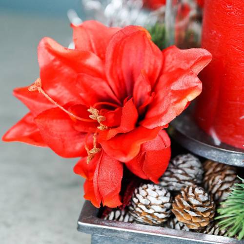 Floristik24 Amaryllis konstgjord stor röd 96,5 cm