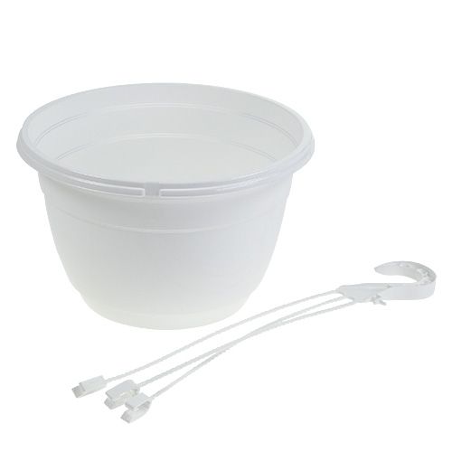 Artikel Blommig hängkorg 25cm vit