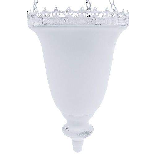 Floristik24 Hängande korg i metall vit Ø21cm H30cm