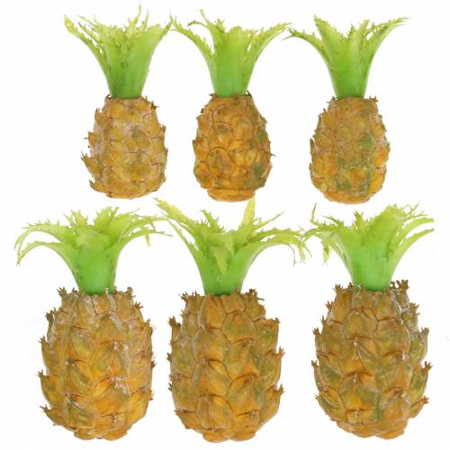Artikel Konstgjord mini ananas H6.5cm - 8cm 6st