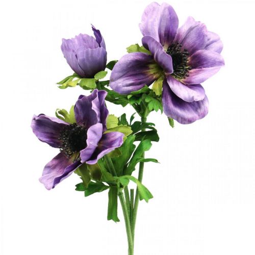 Konstgjord anemon, sidenblomma, konstgjord växt med blommor lila L55cm