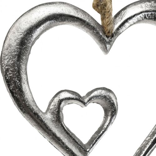 Hänge dekorativ hjärtmetall silver natur 10,5x11x0,5cm