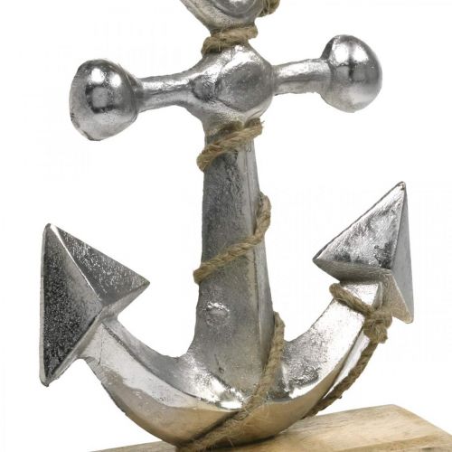 Floristik24 Metallankare, sommar, maritim skyltfönsterdekor Silver, naturfärger H22cm