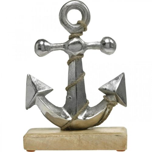 Floristik24 Metallankare, sommar, maritim skyltfönsterdekor Silver, naturfärger H22cm