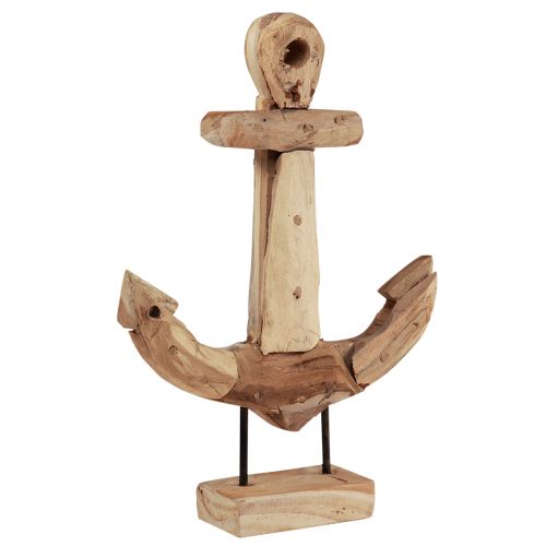 Artikel Ankardekor trä metall med bas teak maritim 26×7×38cm