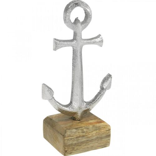 Metallankare, maritim dekoration, dekorativt ankare silver, naturfärger H15cm