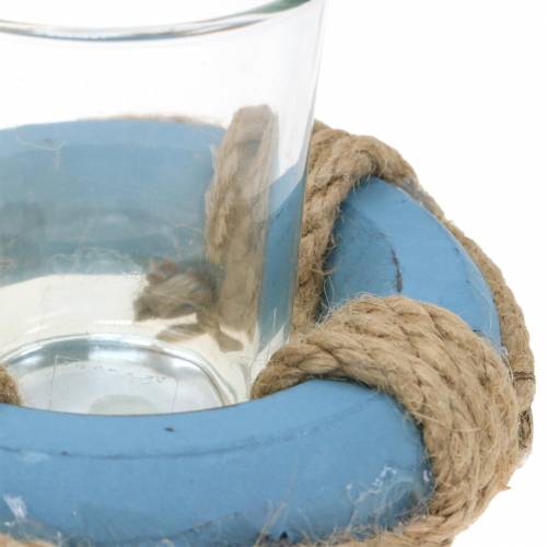 Floristik24 Lykta glas med livboj Ø11cm H7cm uppsättning av 3
