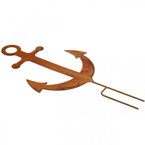 Floristik24 Ankare att plugga i, maritim trädgårdsdekoration, metallplugg patina H48cm