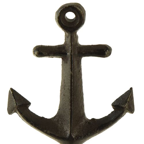 Floristik24 Väggkrok väggdekoration metallankare maritimt 6,5x5x13cm