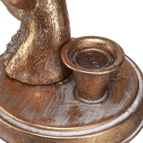 Artikel Antik ljusstake glas hjorthuvud guld metall 26cm