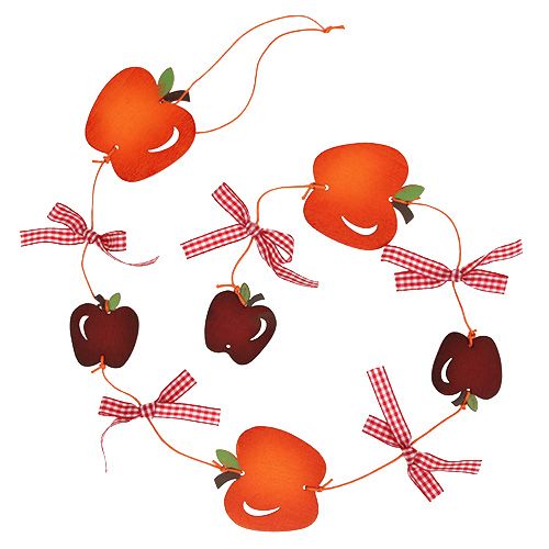 Floristik24 Apple garland red 86cm 3st
