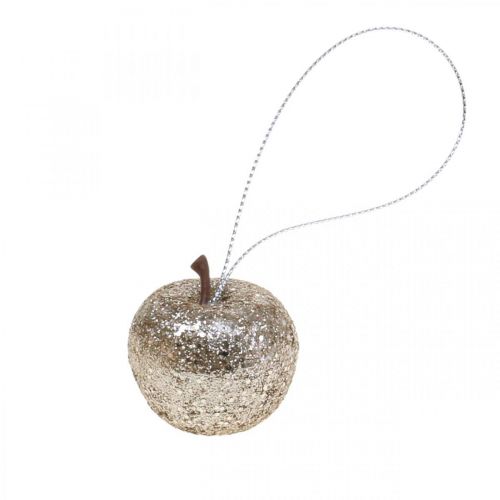 Floristik24 Dekorativa mini äppelglitter champagneträddekorationer Ø3,5cm 24 st