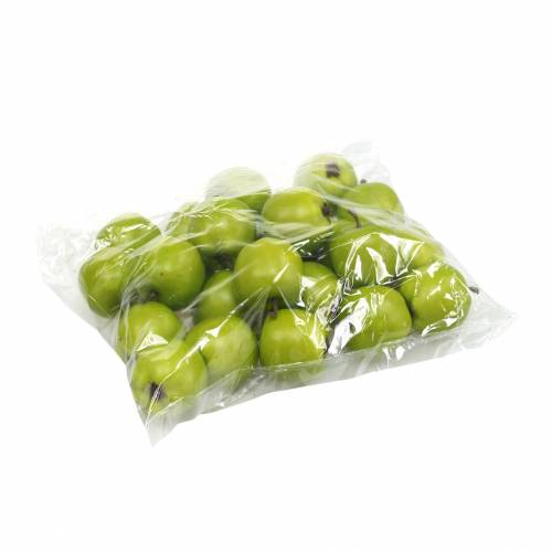 Artikel Dekorativa miniäpplen gröna gula konstgjorda H4,3cm Ø3,6cm 24 st