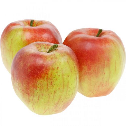Floristik24 Konstgjort äpple, dekorativ frukt Ø8cm 4st
