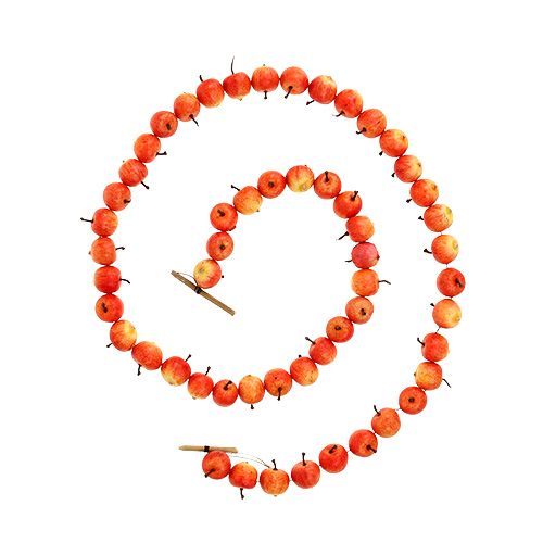 Floristik24 Äppelgirlang gjord av 55 mini äpplen gul-orange 113cm