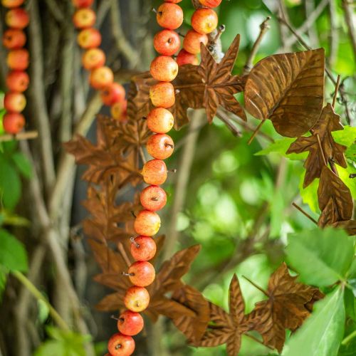Floristik24 Äppelgirlang gjord av 55 mini äpplen gul-orange 113cm